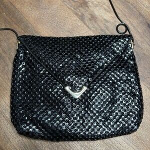 Vintage Black‎ Purse Formal Evening Bag Retro 90s Made in Hong Kong
